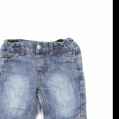 Denim & Co. Boys Blue Cotton Chino Shorts Size 2 Years Regular Snap - Pockets