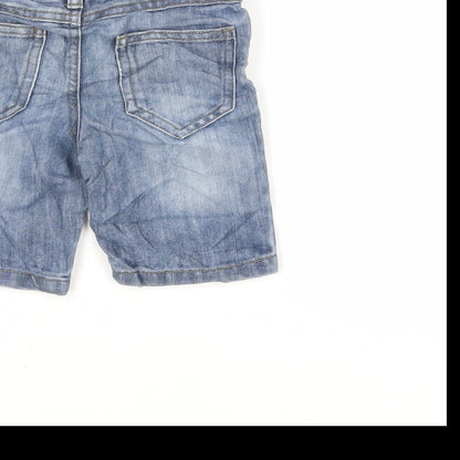 Denim & Co. Boys Blue Cotton Chino Shorts Size 2 Years Regular Snap - Pockets