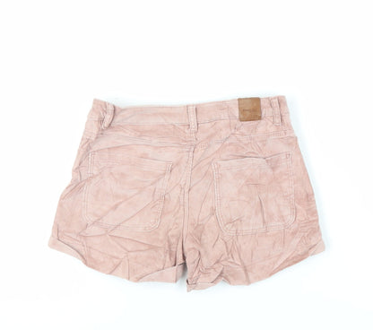 Zara Girls Pink Cotton Mom Shorts Size 7 Years Regular Zip - Pockets