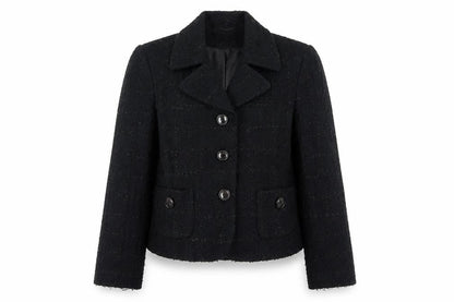 MK One Womens Black Check Jacket Blazer Size 16 Button