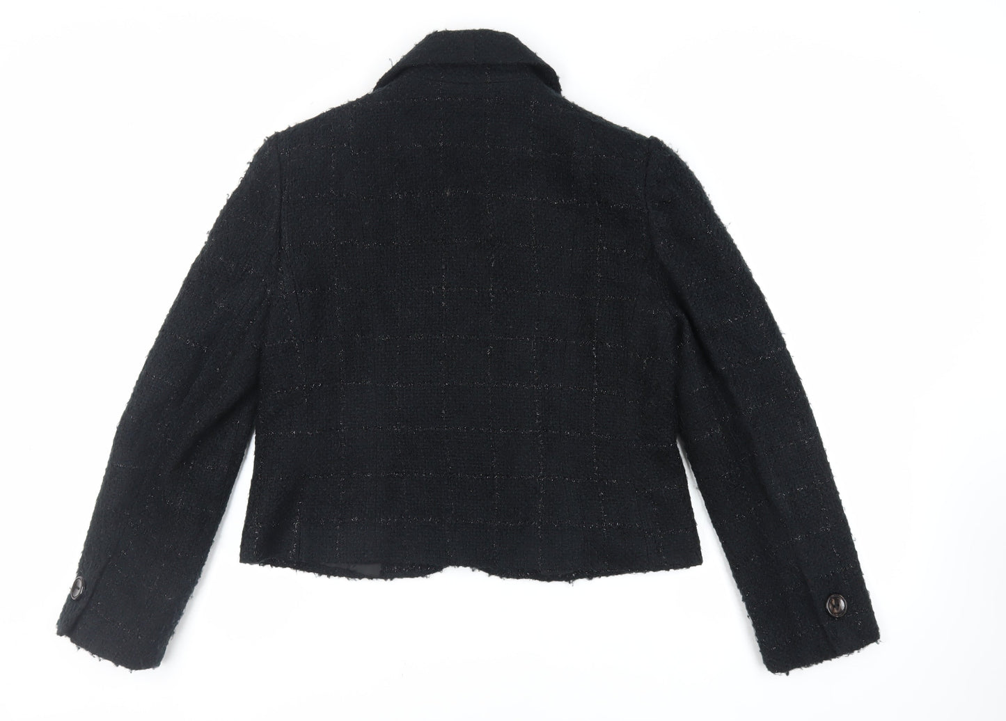 MK One Womens Black Check Jacket Blazer Size 16 Button