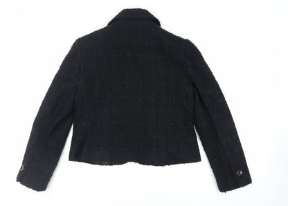 MK One Womens Black Check Jacket Blazer Size 16 Button