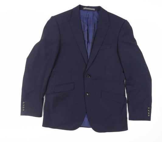 Autograph Mens Blue Wool Jacket Suit Jacket Size 38 Regular