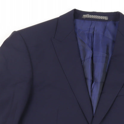 Autograph Mens Blue Wool Jacket Suit Jacket Size 38 Regular