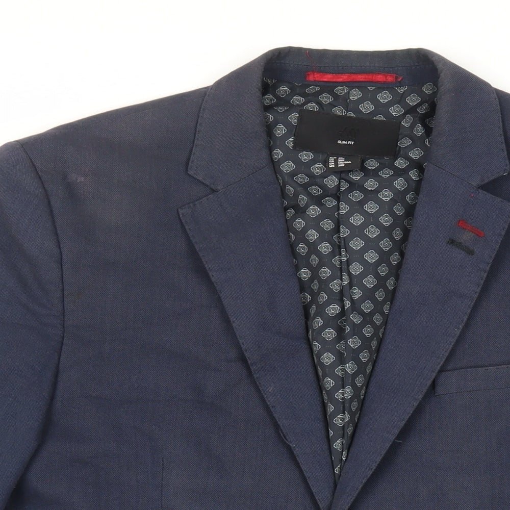 Mens UK Size 38 H&M Regular Blue Suit Jacket