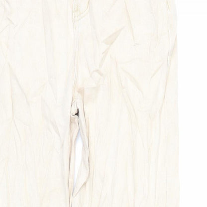 Dazy Womens Beige Cotton Wide-Leg Jeans Size S L27 in Regular Zip