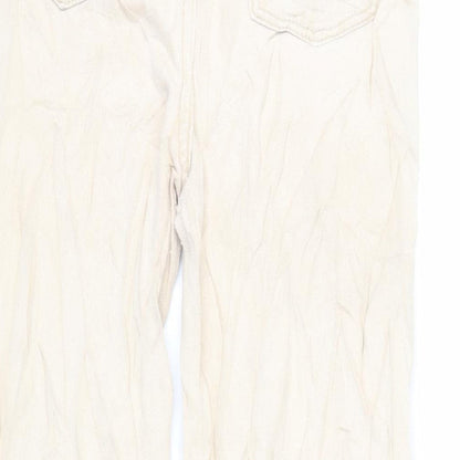Dazy Womens Beige Cotton Wide-Leg Jeans Size S L27 in Regular Zip