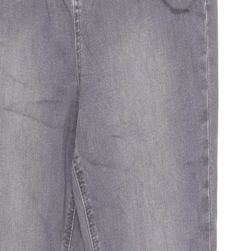 Very Womens Grey Cotton Skinny Jeans Size 14 L29 in Regular Button
