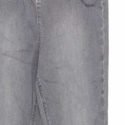 Very Womens Grey Cotton Skinny Jeans Size 14 L29 in Regular Button
