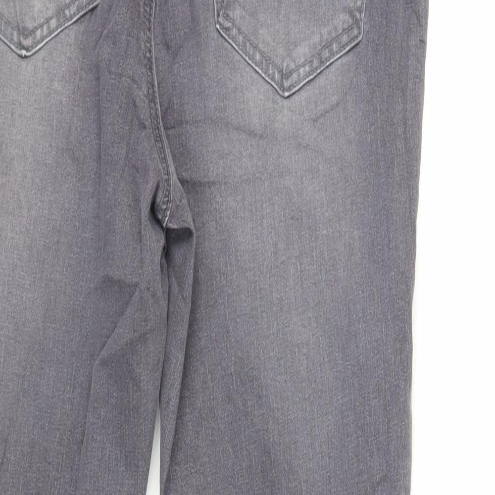 Very Womens Grey Cotton Skinny Jeans Size 14 L29 in Regular Button