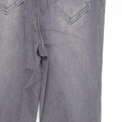 Very Womens Grey Cotton Skinny Jeans Size 14 L29 in Regular Button