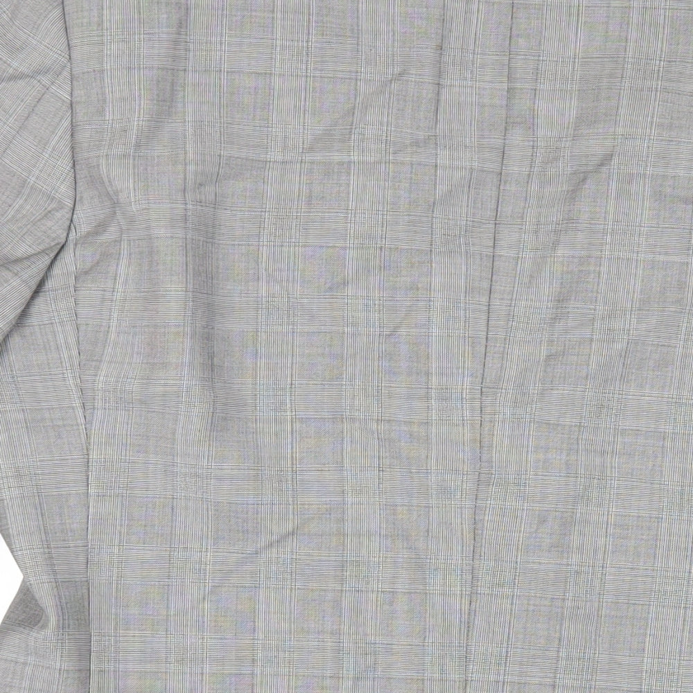 Savoy Taylors Mens Grey Plaid Wool Jacket Suit Jacket Size 40 Regular