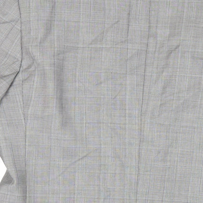Savoy Taylors Mens Grey Plaid Wool Jacket Suit Jacket Size 40 Regular