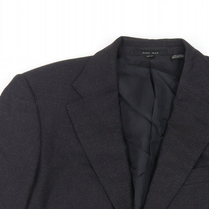 Mens UK Size 36 Zara Man Regular Black Suit Jacket