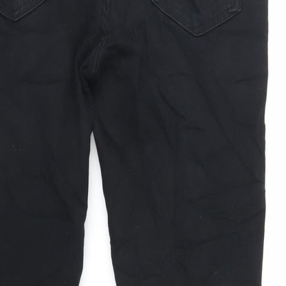 Zara Womens Black Cotton Skinny Jeans Size 14 L29 in Regular Zip