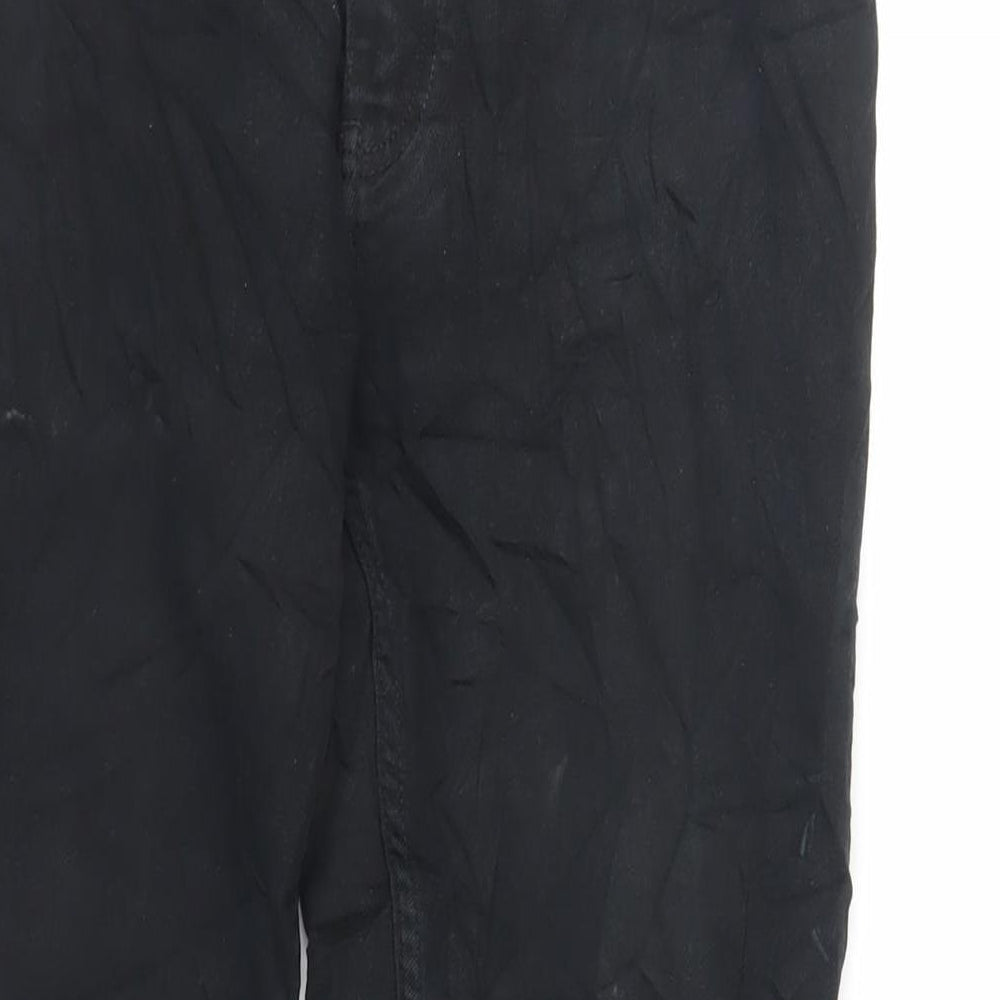 Zara Womens Black Cotton Skinny Jeans Size 14 L28 in Regular Zip