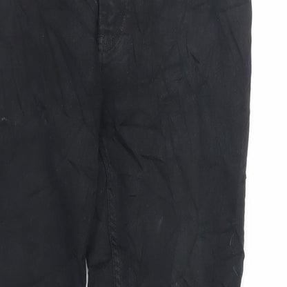 Zara Womens Black Cotton Skinny Jeans Size 14 L28 in Regular Zip