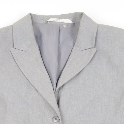St Michael Womens Grey Jacket Blazer Size 18 Button - Vintage