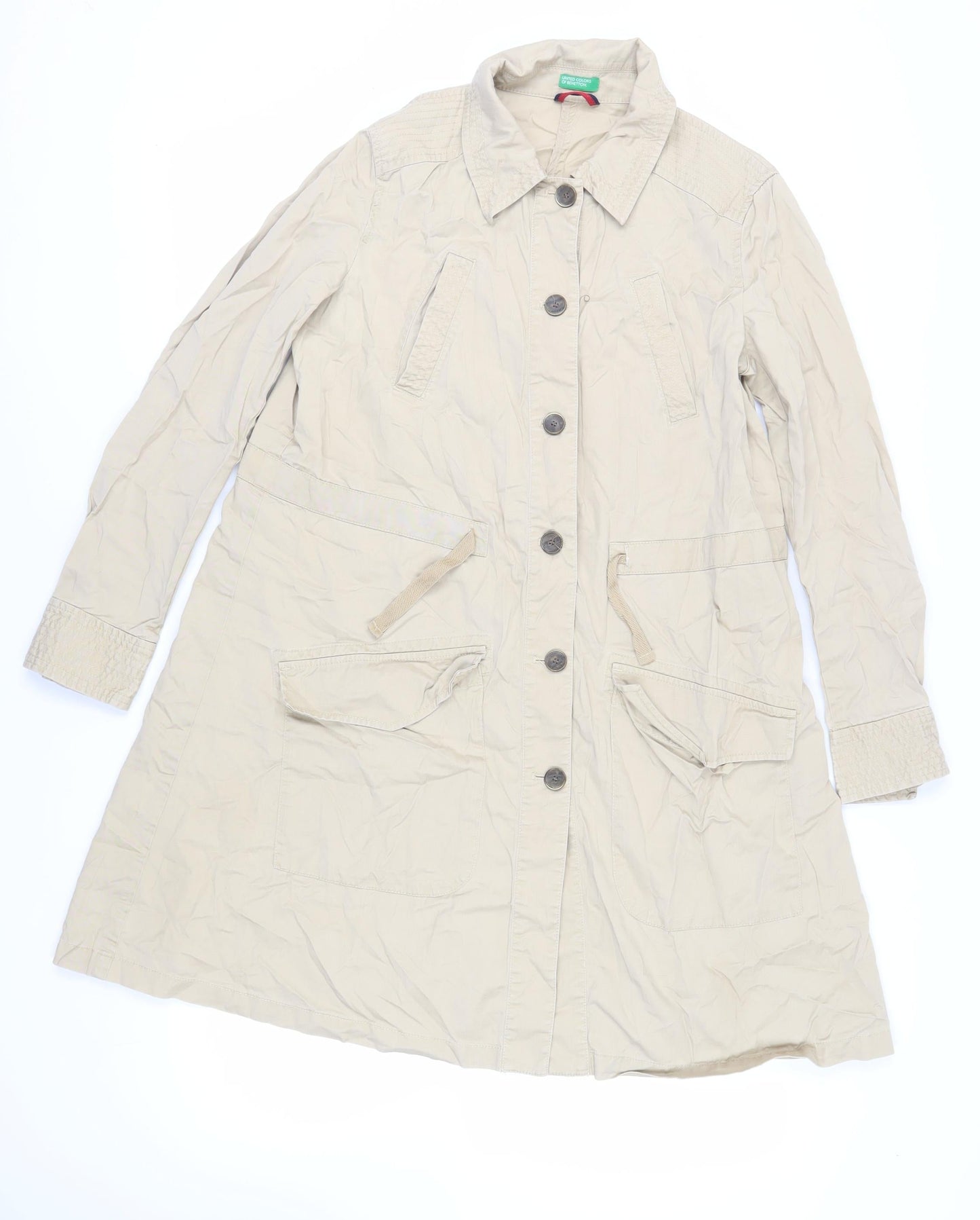 Womens UK Size 12 United Colors of Benetton Beige Overcoat