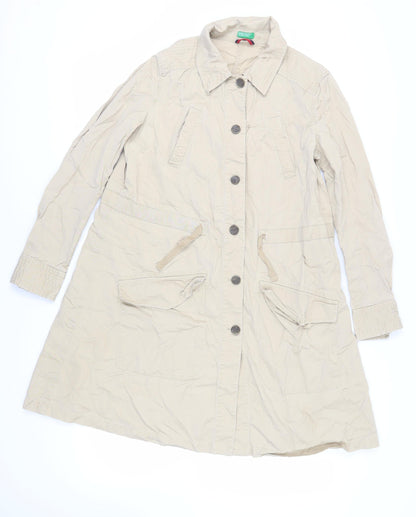 Womens UK Size 12 United Colors of Benetton Beige Overcoat