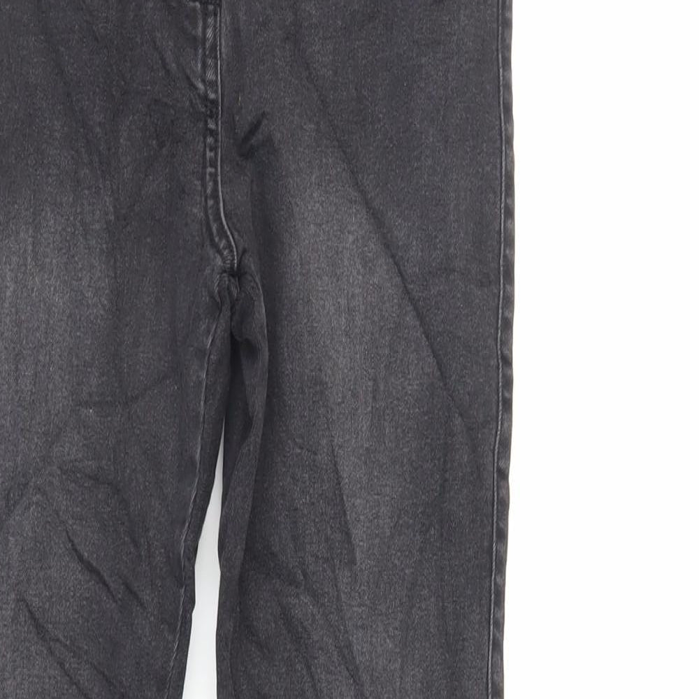 M&Co Girls Black Cotton Skinny Jeans Size 11-12 Years Regular Zip