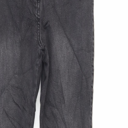 M&Co Girls Black Cotton Skinny Jeans Size 11-12 Years Regular Zip