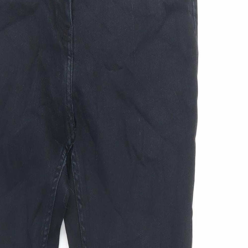 NEXT Womens Black Cotton Skinny Jeans Size 12 L28 in Regular Zip