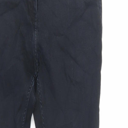 NEXT Womens Black Cotton Skinny Jeans Size 12 L28 in Regular Zip