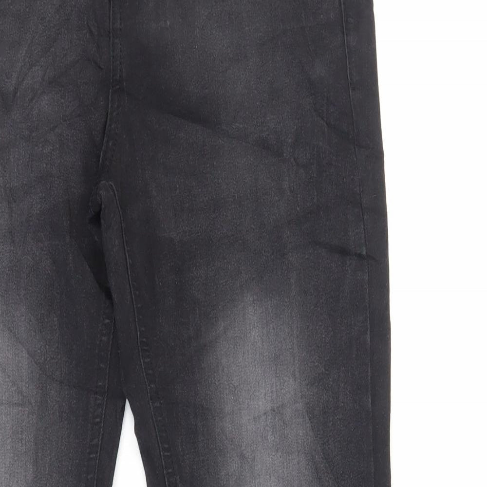 New Look Womens Black Cotton Skinny Jeans Size 10 L29 in Regular Zip