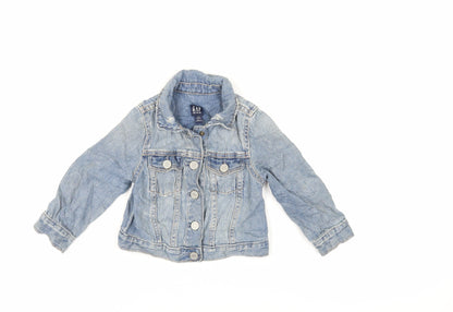 Gap Girls Blue Basic Jacket Jacket Size 2 Years Snap