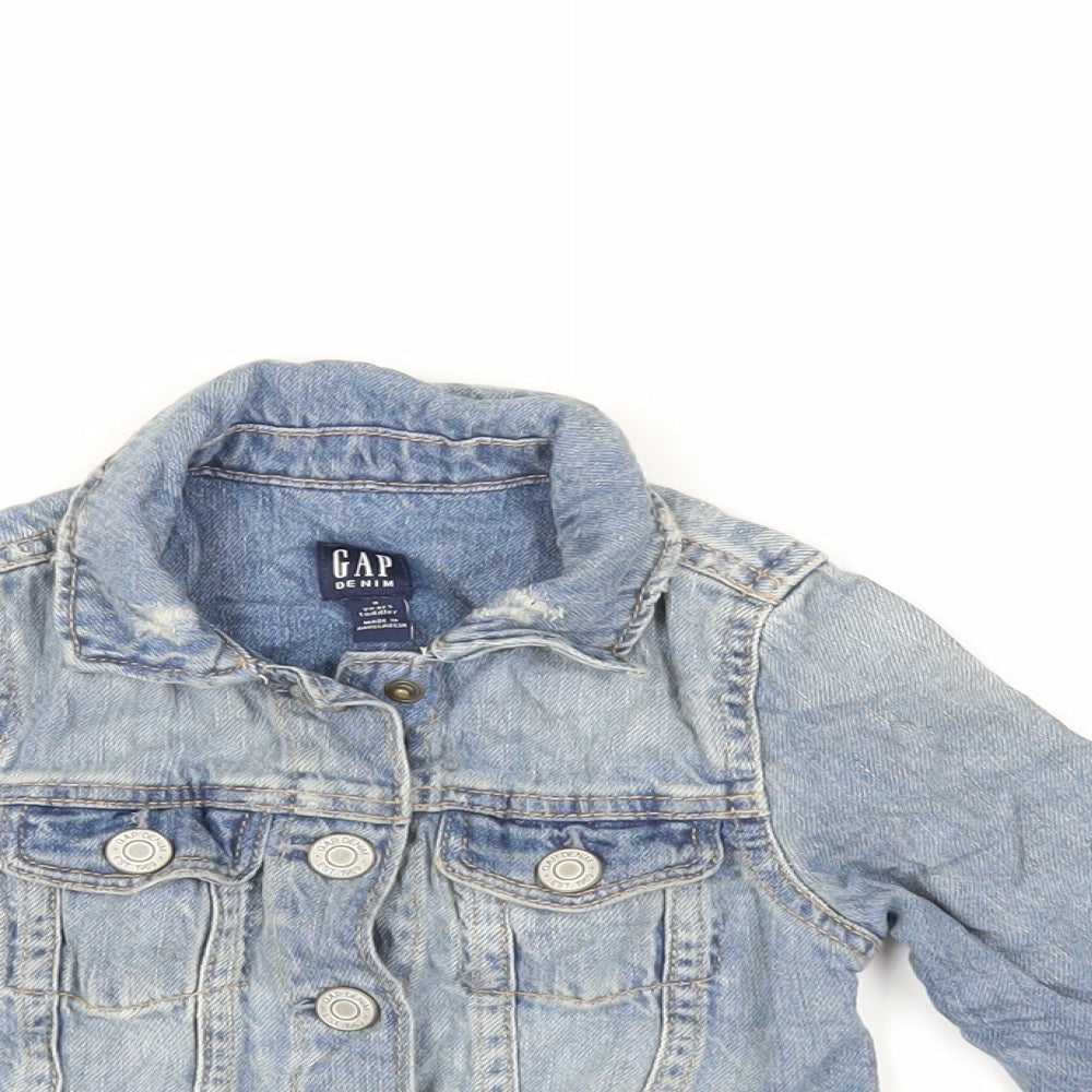 Gap Girls Blue Basic Jacket Jacket Size 2 Years Snap
