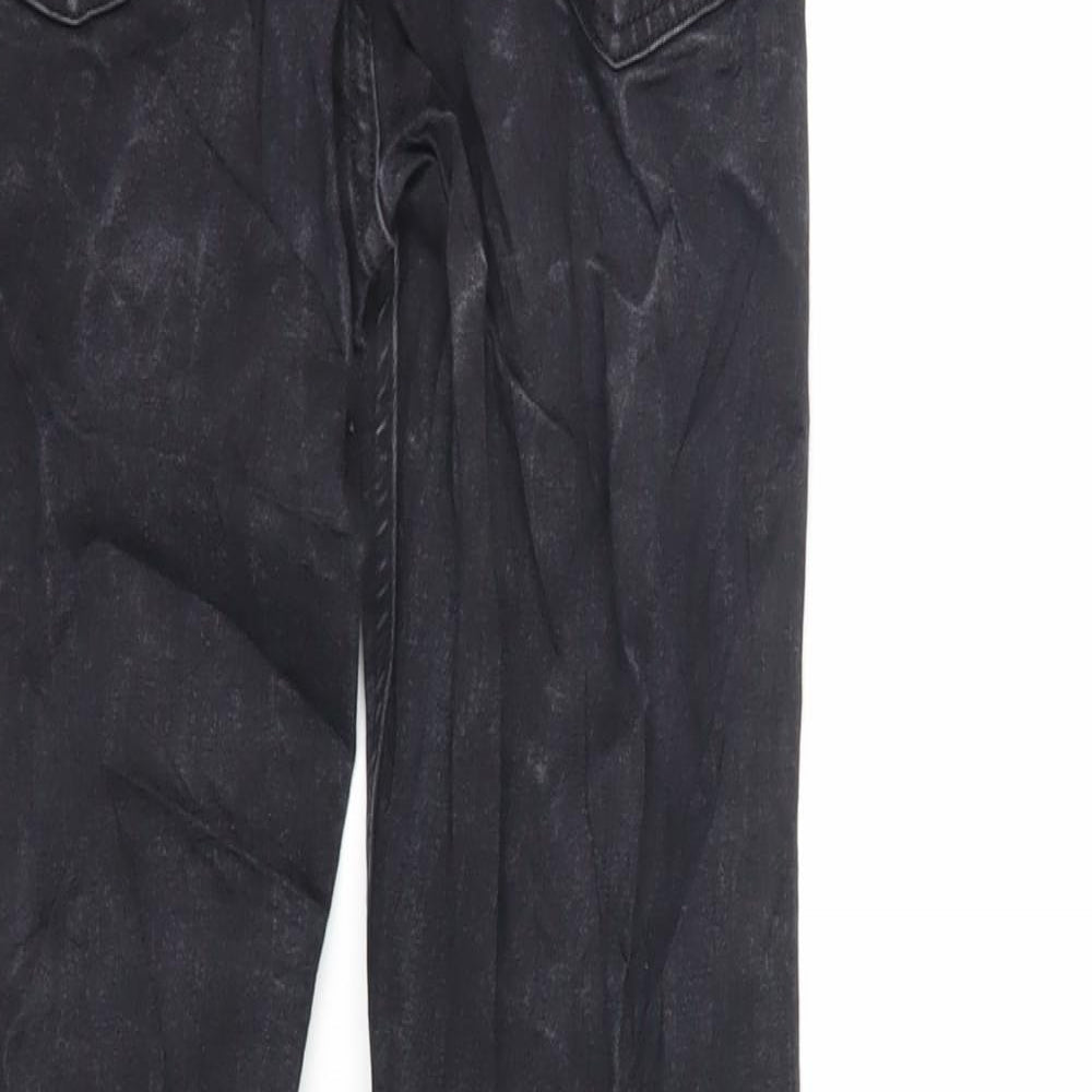 Topshop Womens Black Cotton Skinny Jeans Size 28 in L32 in Regular Zip - Lace Up