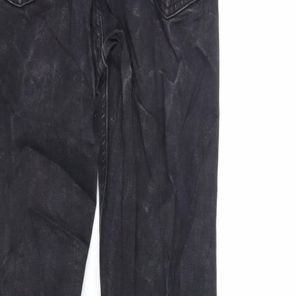 Topshop Womens Black Cotton Skinny Jeans Size 28 in L32 in Regular Zip - Lace Up