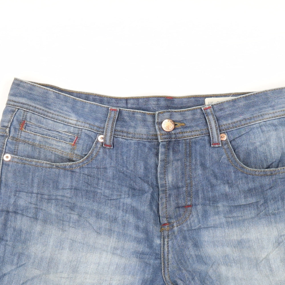 Denim & Co. Mens Blue Cotton Chino Shorts Size 30 in L11 in Regular Zip