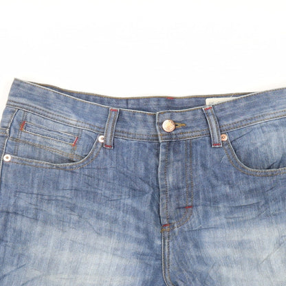 Denim & Co. Mens Blue Cotton Chino Shorts Size 30 in L11 in Regular Zip