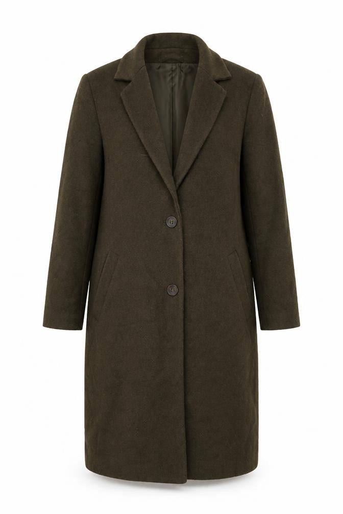 Womens UK Size 10 New Look Green Overcoat