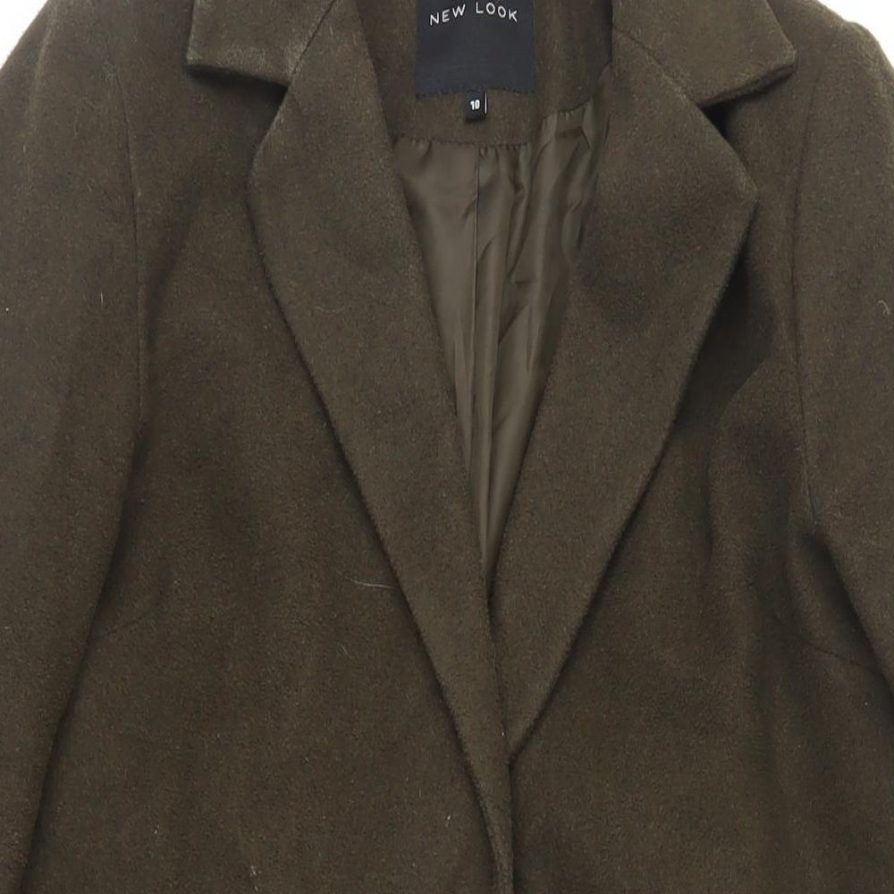 Womens UK Size 10 New Look Green Overcoat