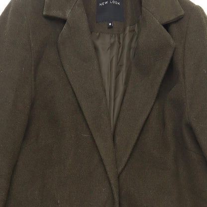 Womens UK Size 10 New Look Green Overcoat