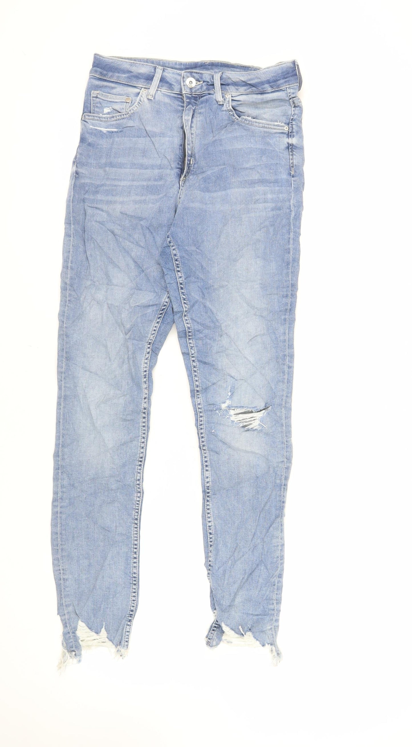 Womens UK Size 29 in H&M Regular Fit Skinny Blue Jeans