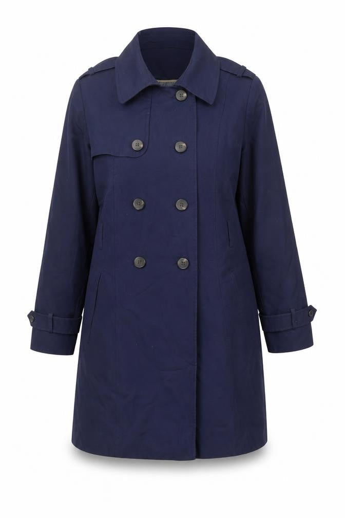 Womens UK Size 16 Red Herring Blue Trench Coat