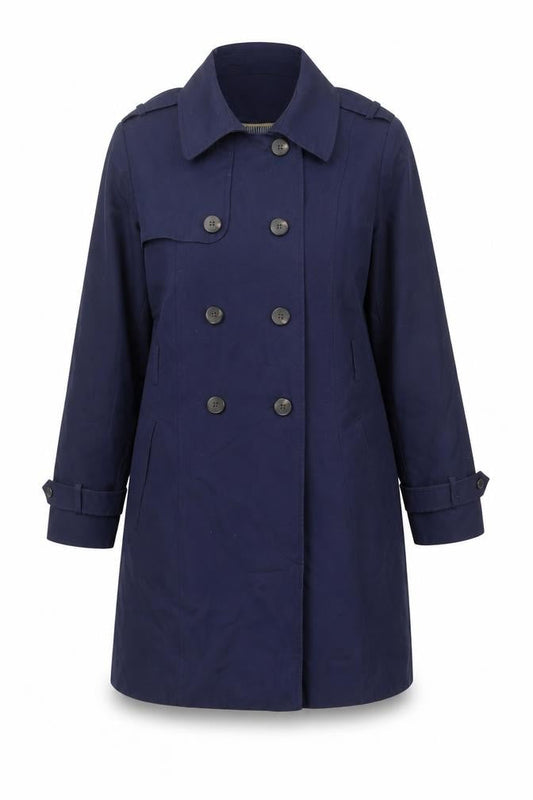 Womens UK Size 16 Red Herring Blue Trench Coat