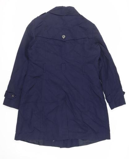 Womens UK Size 16 Red Herring Blue Trench Coat