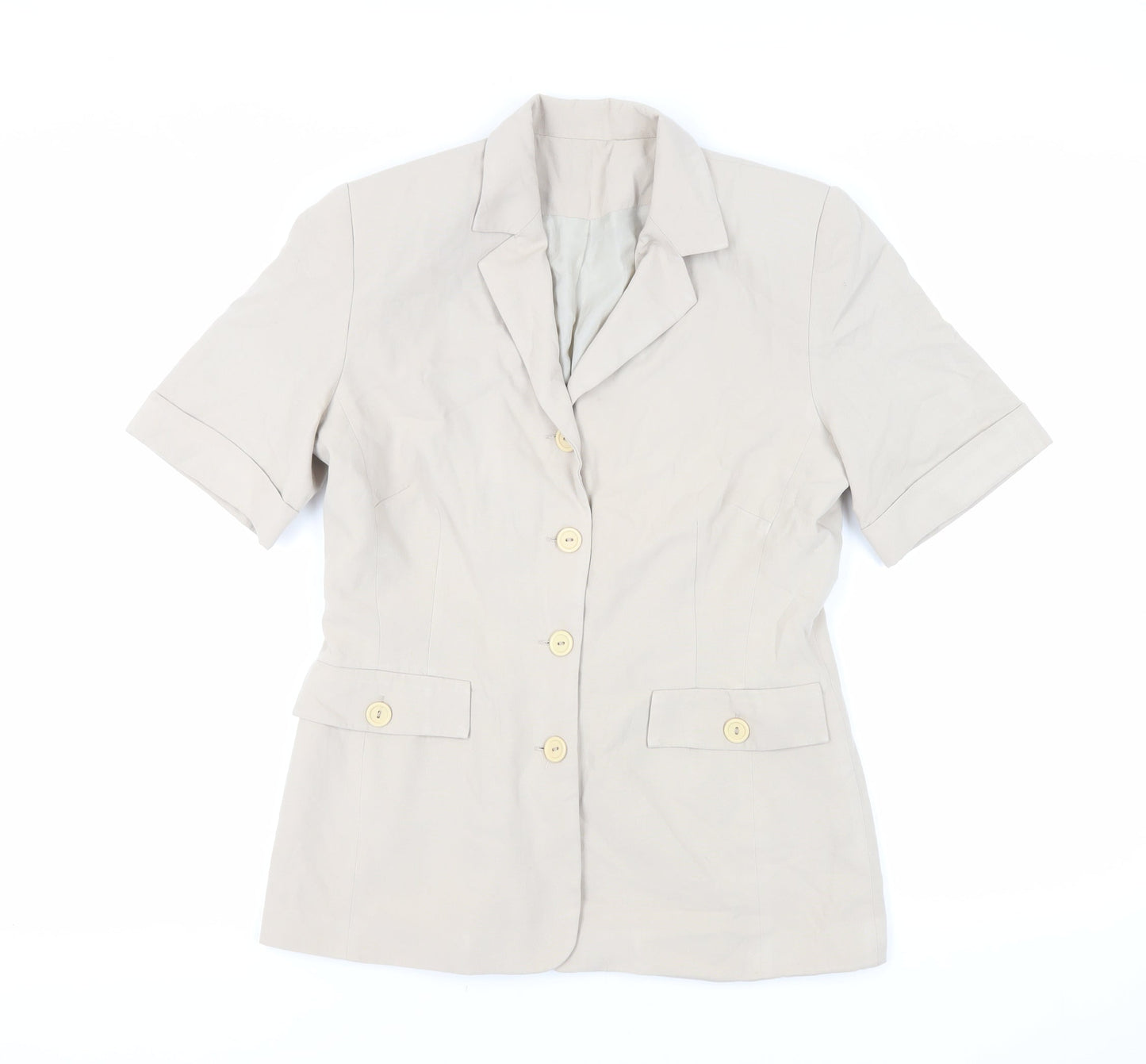 New Look Womens Beige Jacket Blazer Size 12 Button