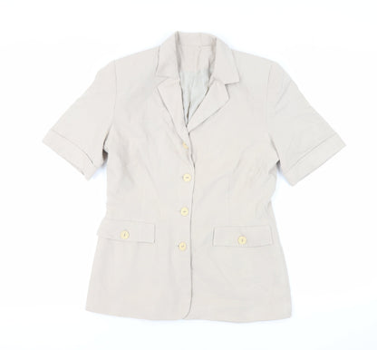 New Look Womens Beige Jacket Blazer Size 12 Button