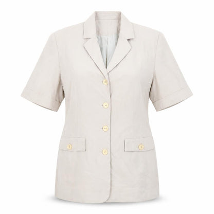 New Look Womens Beige Jacket Blazer Size 12 Button