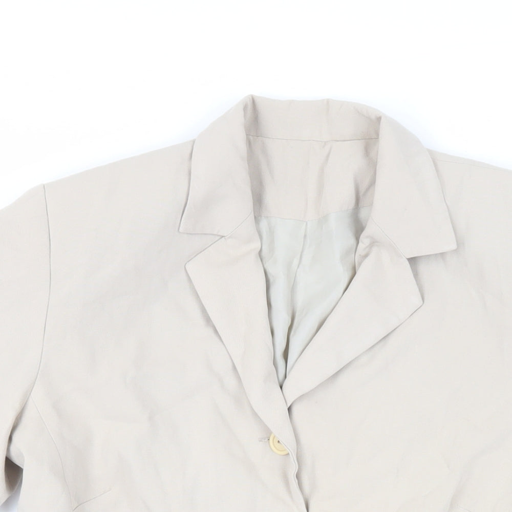 New Look Womens Beige Jacket Blazer Size 12 Button