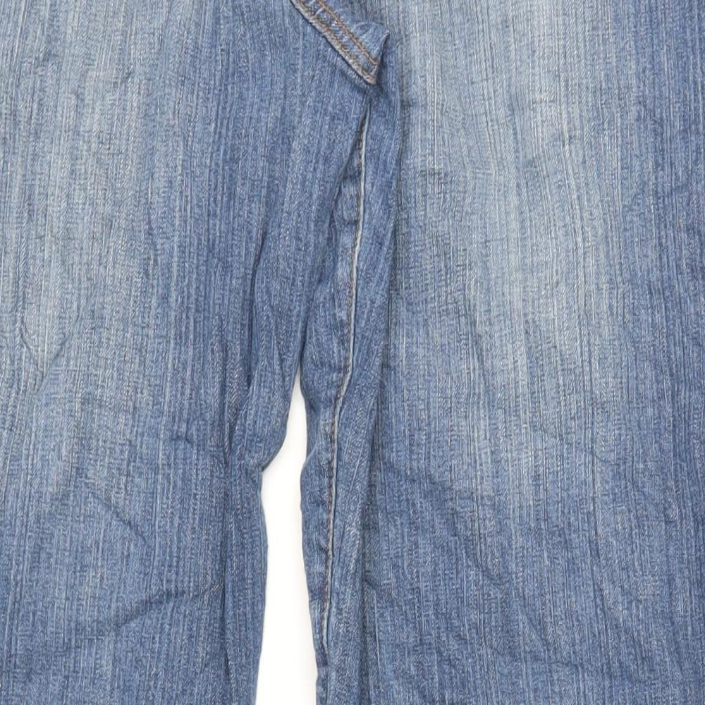 South Womens Blue Cotton Straight Jeans Size 44 in L34 in Regular Zip