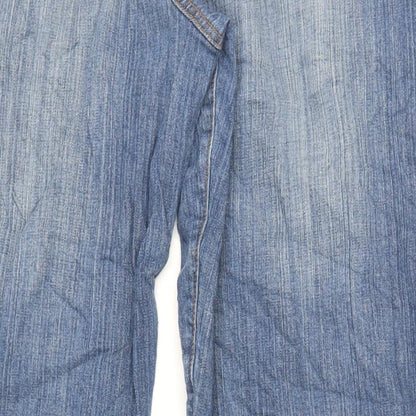 South Womens Blue Cotton Straight Jeans Size 44 in L34 in Regular Zip