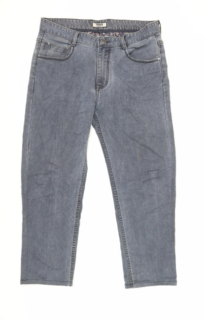 Pravo Womens Grey Cotton Cropped Jeans Size 32 in L25 in Regular Zip