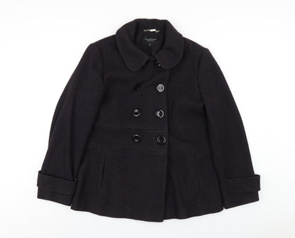 Debenhams Womens Purple Overcoat Coat Size 16 Button